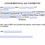 Scrittura Privata per Rinuncia Usufrutto